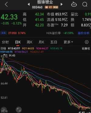 锂业股早盘强势反弹：赣锋锂业涨3%，天齐锂业升2%